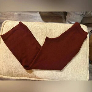 FLX burgundy wide leg sweater sweatpants pajamas M